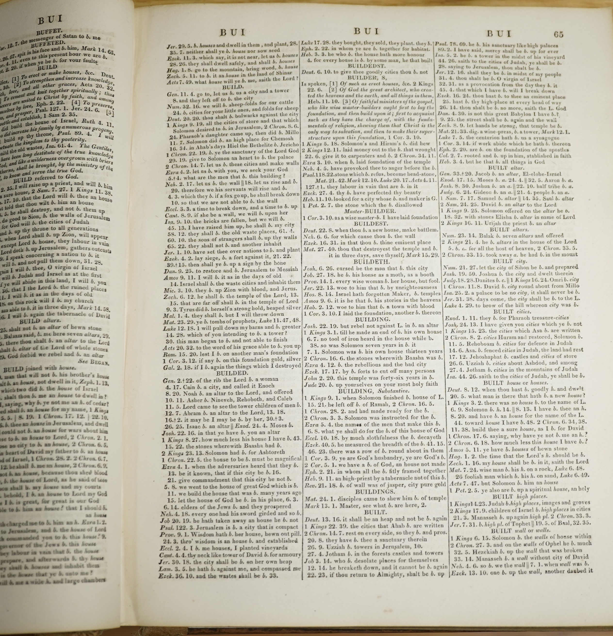 Cruden, Alexander - A Complete Concordance to the Holy Scriptures ... or a Dictionary and Alphabetical Index to the Bible ... to which is added, a Life of the Author, by Alexandere Chalmers ... portrait frontis.; old cal